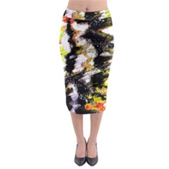 Canvas Acrylic Digital Design Midi Pencil Skirt by Simbadda