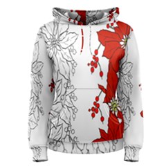 Poinsettia Flower Coloring Page Women s Pullover Hoodie by Simbadda