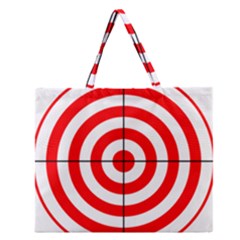 Sniper Focus Target Round Red Zipper Large Tote Bag by Alisyart