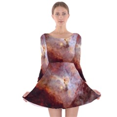 Carina Nebula Long Sleeve Velvet Skater Dress by SpaceShop