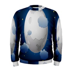 Cloud Moon Star Blue Sky Night Light Men s Sweatshirt by Alisyart