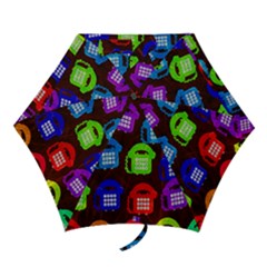 Grunge Telephone Background Pattern Mini Folding Umbrellas by Amaryn4rt