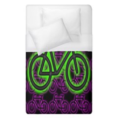 Bike Graphic Neon Colors Pink Purple Green Bicycle Light Duvet Cover (single Size) by Alisyart