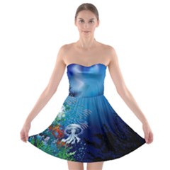 Jellyfish Sea  Strapless Bra Top Dress