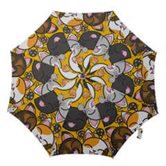 Cats Pattern Hook Handle Umbrellas (large) by Valentinaart