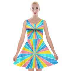 Rhythm Heaven Megamix Circle Star Rainbow Color Velvet Skater Dress by Alisyart