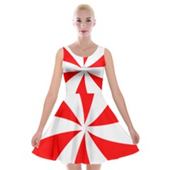 Candy Red White Peppermint Pinwheel Red White Velvet Skater Dress by Alisyart