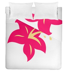 Flower Floral Lily Blossom Red Yellow Duvet Cover Double Side (queen Size) by Alisyart