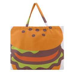 Hamburger Zipper Large Tote Bag by Alisyart