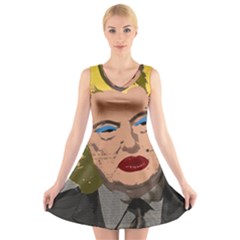 Happy Birthday Mr  President  V-neck Sleeveless Skater Dress