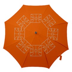 Basketball Court Orange Sport Orange Line Hook Handle Umbrellas (medium) by Alisyart