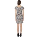 Blue Colorful Mushrooms Pattern Short Sleeve Skater Dress View2