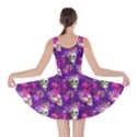 Purple Skull and Flowers Pattern Skater Dress View2