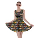 Black Set Of Funny Cartoon Animals Character On Black Zoo Skater Dress View1