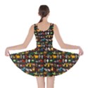 Black Set Of Funny Cartoon Animals Character On Black Zoo Skater Dress View2