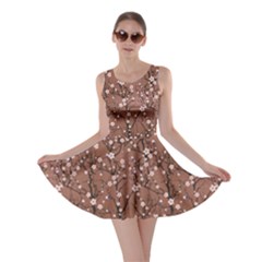 Mocha Tree Pattern Japanese Cherry Blossom Skater Dress