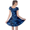 Blue Pattern of Space Night Sky Cap Sleeve Dress View2