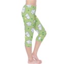 Green Happy Hippo with Friendly Bird Pattern Capri Leggings View4