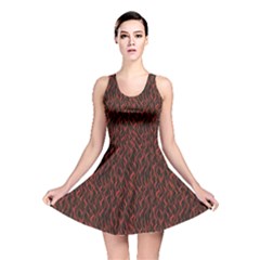 Dark Red Flame Hell Fire Seamless Reversible Skater Dress