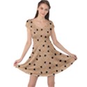 Beige Happy Valentines Pattern Cap Sleeve Dress  View1