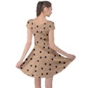 Beige Happy Valentines Pattern Cap Sleeve Dress  View2