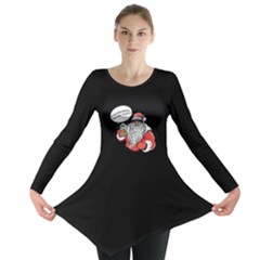 Black Santa Claus Long Sleeve Tunic Dress by CoolDesigns