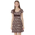 Mocha Cat Short Sleeve Skater Dress View1