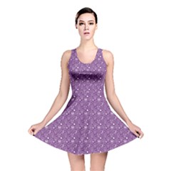 Purple Day Of The Dead Sugar Skull Reversible Skater Dress by CoolDesigns