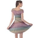 Pink Colorful Rainbow Chevron Pattern Cap Sleeve Dress View2