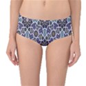 Blue Traditional Morocco Pattern Mid Waist Bikini Bottom View1