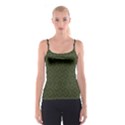 Dark Green Flower And Cross Pattern Spathetti Strap Top View1