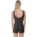 Black Butterfly Web Flat Design Gray Pattern Boyleg One Piece Swimsuit View2