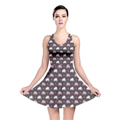 Blue Elephants Pattern Reversible Skater Dress