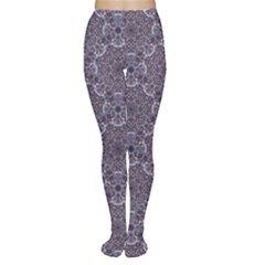Blue Circular Patterns Navy Blue Ornament Women s Tights