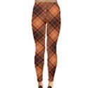 Brown Orange and Brown Cross Pattern Women s Leggings View2