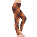 Brown Orange and Brown Cross Pattern Women s Leggings View4