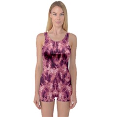 Magenta Tie Dye One Piece Boyleg Swimsuit