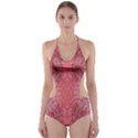 Coral Damask Cut-Out One Piece Swimsuit View1