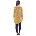 Yellow with Stylized Sharks Stylish Design Long Sleeve Tunic Top View2