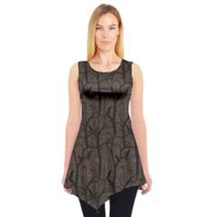 Black Pattern With Ravens Sleeveless Tunic Top by CoolDesigns