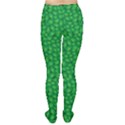 Green Green Basil Leaves in A Pattern Women s Tights View2