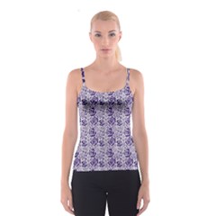 Blue Pattern Of Blue Roser Spathetti Strap Top by CoolDesigns