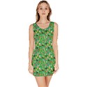 Green Snails Mushrooms Pattern Bodycon Dress View1
