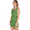 Green Snails Mushrooms Pattern Bodycon Dress View2