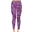 Purple-Snowflakes-Pattern Leggings  View1