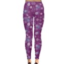 Purple-Snowflakes-Pattern Leggings  View2