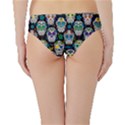 Black Day of the Dead Sugar Skull Hipster Bikini Bottom View2