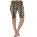 Brown Image of Sharks and Underwater Masks Cropped Leggings View1