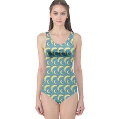 Blue Banana Pattern Women s One Piece Swimsuit