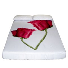 Red Roses Photo Fitted Sheet (king Size) by dflcprints